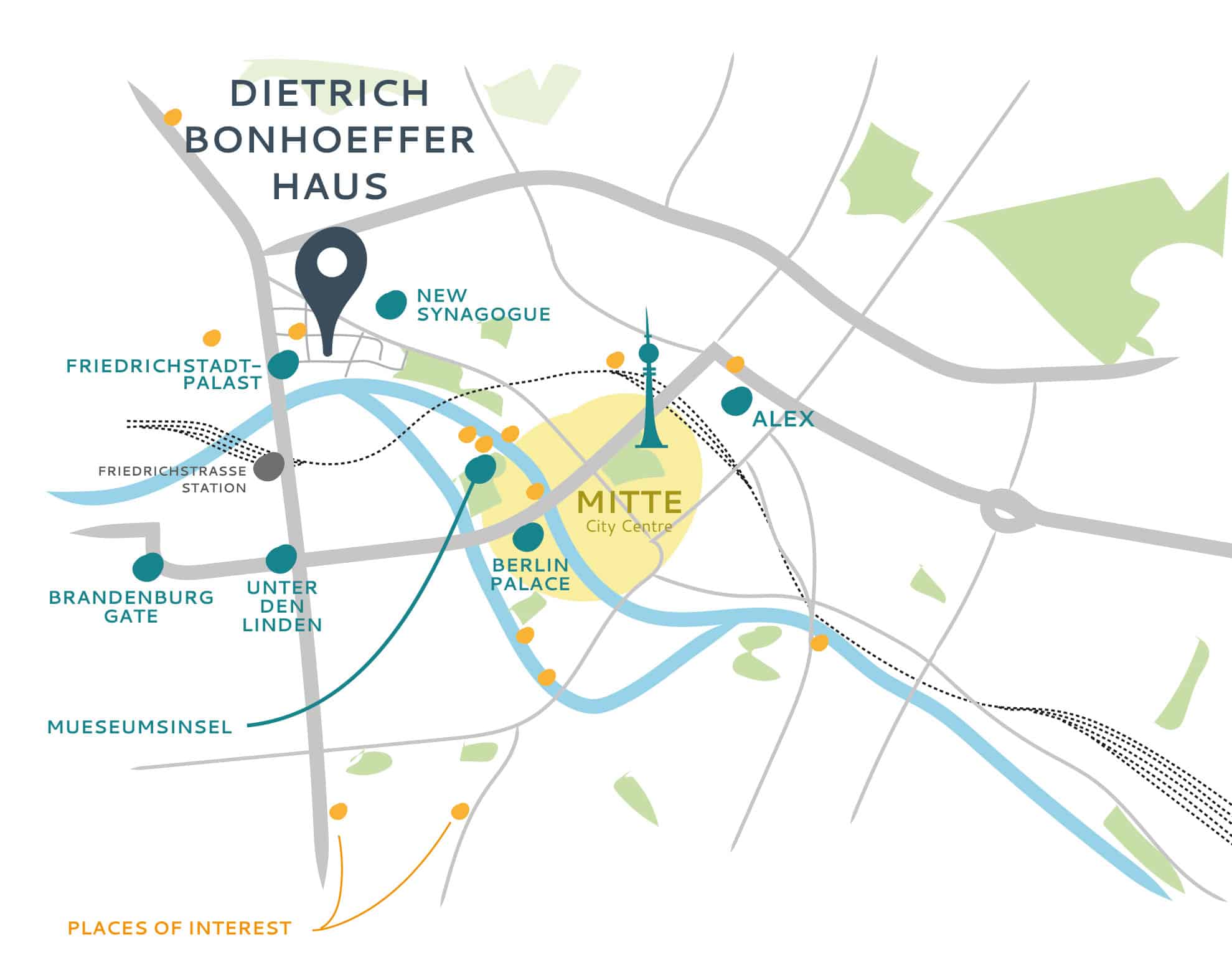 Illustration eines Lageplans für ein Hotel in Berlin von 2G Media & Marketing