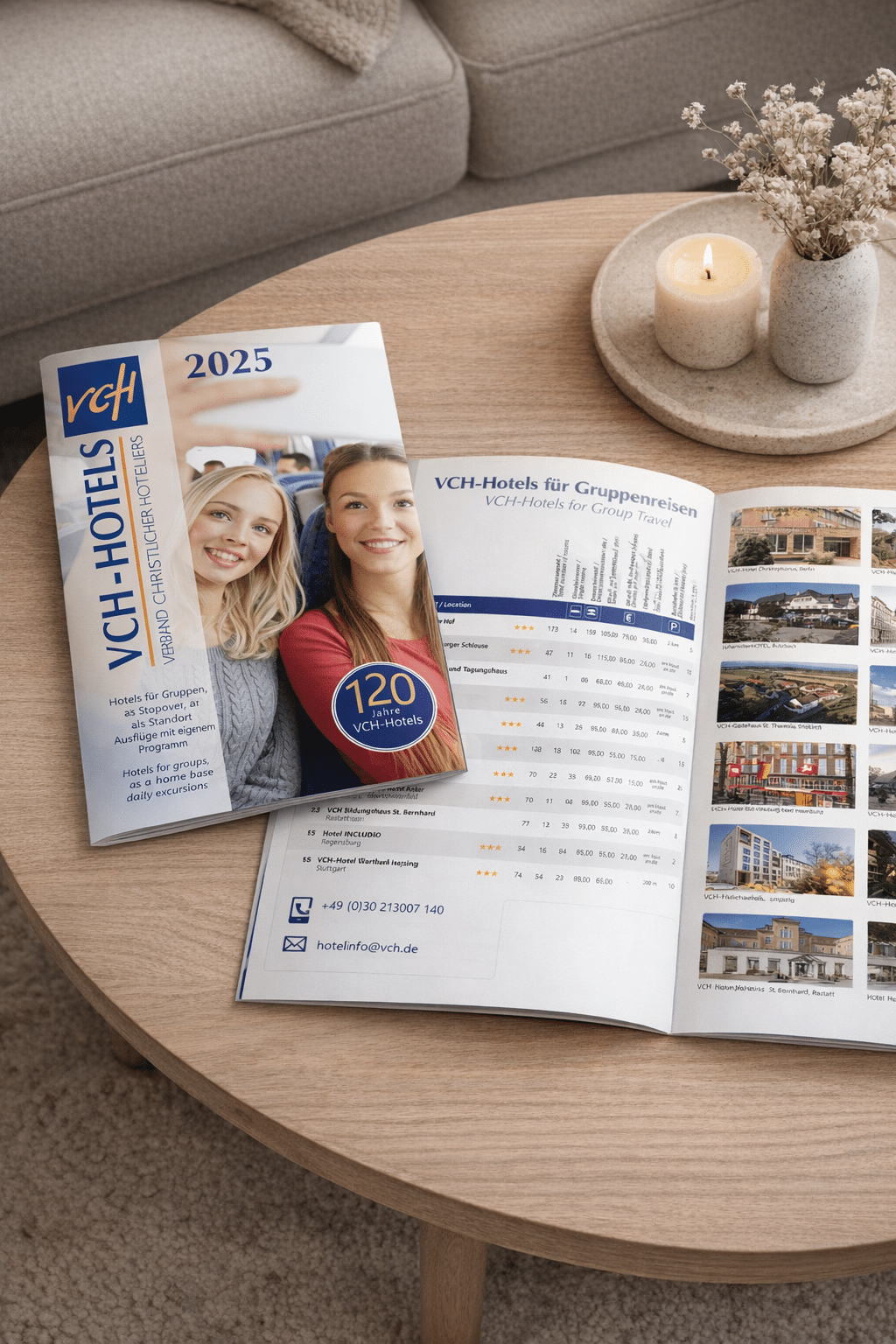 Broschüre Gruppenreisen VCH Hotels Deutschland von Werbeagentur Glonn 2G Media & Marketing