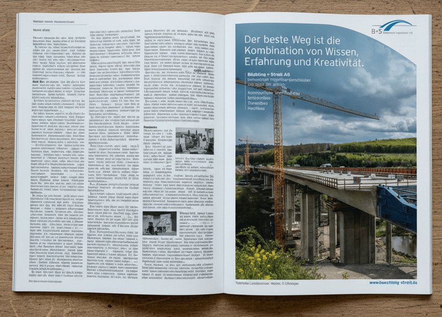 Print Anzeige in einer Fachzeitschrift gestaltet von 2G Media für Büchting + Streit